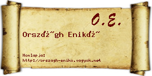 Országh Enikő névjegykártya